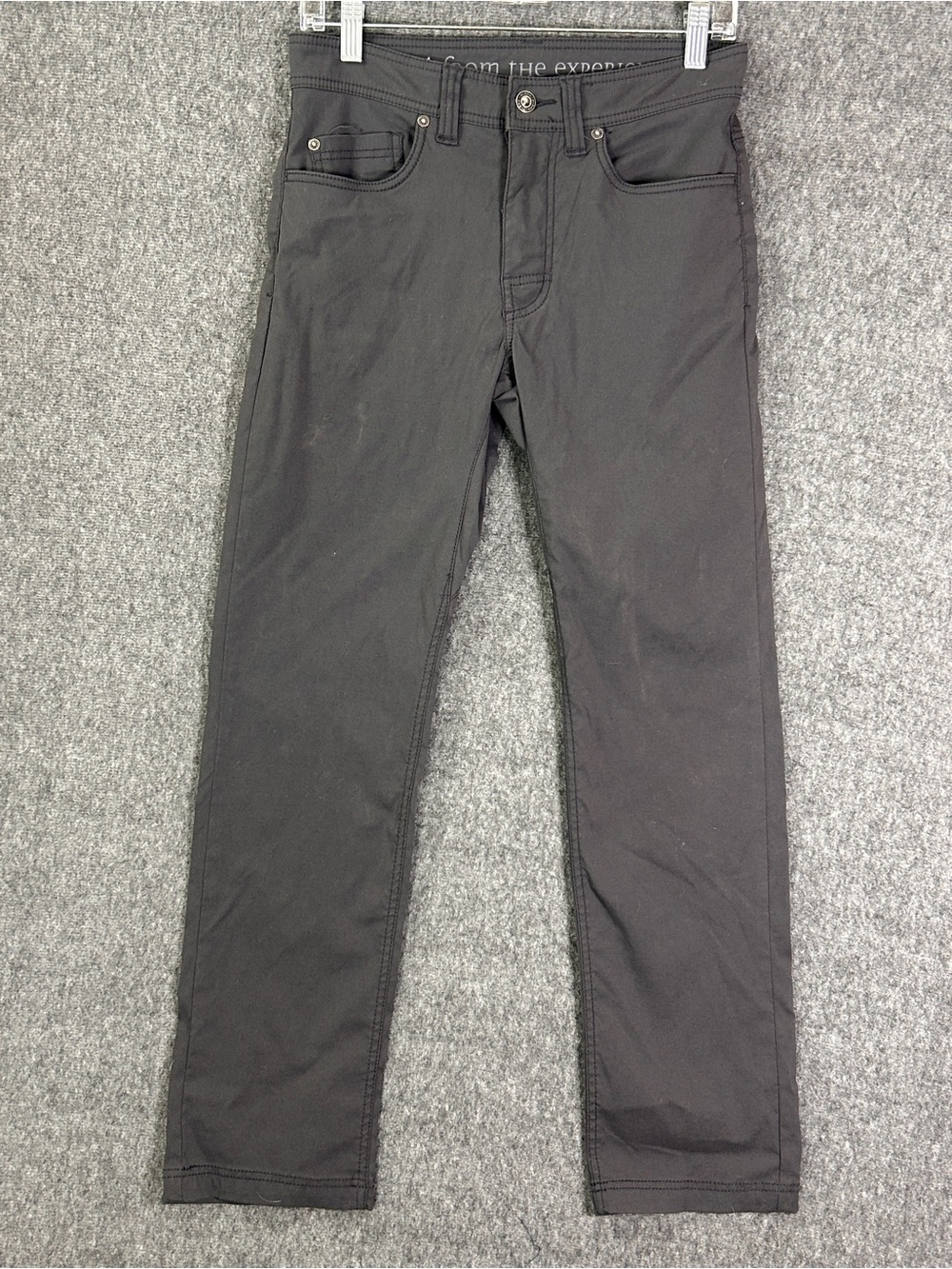 PrAna Pants Mens 28x30 Gray Slim Fit Stretch Nylon Straight Leg Travel Chino